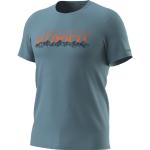 Hellblaue Kurzärmelige Dynafit T-Shirts Orangen aus Baumwolle für Herren Größe M 