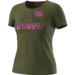 Dynafit Transalper Graphic S/S W - T-Shirt - Damen M Dark Green/Pink/Black