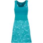 Blaue Casual E9 Freizeitkleider aus Elastan für Damen Größe L 