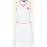 Orange Ärmellose Armani Emporio Armani V-Ausschnitt Tenniskleider Orangen aus Polyester für Damen Größe XS 