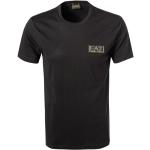 Reduzierte Schwarze Kurzärmelige Armani EA7 T-Shirts aus Baumwolle für Herren Größe L 
