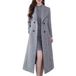 Reduzierte Graue Lange Trenchcoats aus Wolle Handwäsche für Damen Größe M 