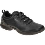 Schwarze Ecco Biom Flache Sneaker Schnürung aus Glattleder mit herausnehmbarem Fußbett für Damen Größe 42 