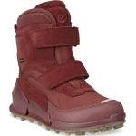 Rote Ecco Biom Winterstiefel & Winter Boots Klettverschluss aus Gummi wasserdicht Größe 32 