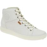 Weiße Ecco Soft 7 Hohe Sneaker Schnürung aus Glattleder mit herausnehmbarem Fußbett für Damen Größe 43 