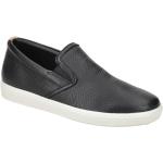 Schwarze Ecco Soft 7 Flache Sneaker aus Glattleder mit herausnehmbarem Fußbett für Damen Größe 43 