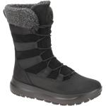 Schwarze Ecco Solice Winterstiefel & Winter Boots Schnürung aus Nubukleder mit herausnehmbarem Fußbett für Damen 