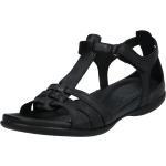 Schwarze Elegante Ecco Flash T-Steg Sandalen für Damen Größe 42 