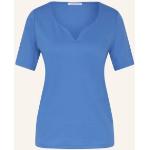 Blaue Efixelle herzförmigem Auschnitt T-Shirts aus Baumwolle für Damen 