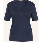 Dunkelblaue Efixelle herzförmigem Auschnitt T-Shirts aus Baumwolle für Damen 