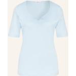 Hellblaue Efixelle herzförmigem Auschnitt T-Shirts aus Baumwolle für Damen 