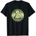 Ein Dollar Note Allsehendes Auge Pyramide Illuminati T-shirt