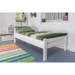 Einzelbett Easy Premium Line K1/2n, Buche Vollholz massiv weiß lackiert - Maße: 90 x 200 cm