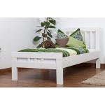 Einzelbett Easy Premium Line K8, Buche Vollholz massiv weiß lackiert - Maße: 90 x 200 cm