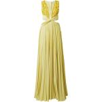 Neongelbe Color Blocking Ärmellose Elisabetta Franchi Maxi Cut Out Dresses Zitronen aus Viskose für Damen Größe M 