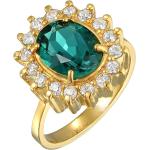 Emeraldfarbene Elli Premium Ringe mit Stein aus Silber 52mm 