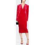 Reduzierte Rote Langärmelige Philosophy V-Ausschnitt Kleider mit Ärmel aus Elastan für Damen Größe M 
