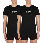 Reduzierte Schwarze Klassische Armani Emporio Armani T-Shirts aus Elastan für Herren Größe S 2 Teile 