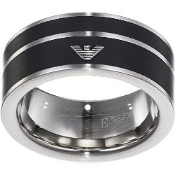 Emporio Armani Herren Ring EGS2032040, Silber/Schwarz, 65 DE