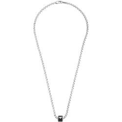 Emporio Armani Halskette Für Männer Essential, Länge: 525mm, Höhe: 10mm, Breite: 11mm Silberne Edelstahl Halskette, EGS2910040