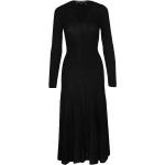Reduzierte Schwarze Langärmelige Armani Emporio Armani Maxi V-Ausschnitt Winterkleider aus Viskose für Damen Größe S 