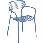 Stahlblaue Moderne Gartenstühle aus Stahl stapelbar 
