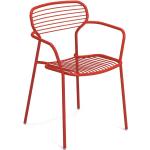 Rote Moderne Gartenstühle aus Stahl stapelbar 