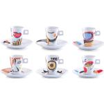 Weiße Zeller Faces Espresso-Sets aus Porzellan 12 Teile 