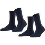 ESPRIT Damen Socken Basic Pure 2-Pack W SO Baumwolle einfarbig 2 Paar, Blau (Marine 6120), 39-42