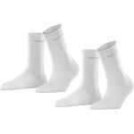 ESPRIT Damen Socken Basic Pure 2-Pack W SO Baumwolle einfarbig 2 Paar, Weiß (White 2000), 39-42