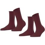 ESPRIT Damen Socken Basic Pure 2-Pack W SO Baumwolle einfarbig 2 Paar, Rot (Shadow Red 8138), 39-42