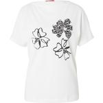 Weiße Blumen Esprit Nachhaltige U-Boot-Ausschnitt T-Shirts aus Jersey für Damen Größe XS 