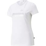 Reduzierte Weiße Kurzärmelige Puma T-Shirts metallic aus Leder für Damen Größe M 