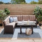 Beige Merxx Salerno Gartenmöbel-Sets & Gartenmöbel Garnituren aus Polyrattan 2 Teile 