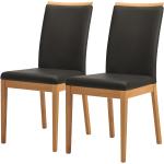 Schwarze Schösswender Esszimmerstühle aus Massivholz 2 Teile 