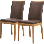 Braune Schösswender Esszimmerstühle aus Massivholz 2 Teile 