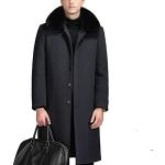 Dunkelgrau Elegante Winddichte Lange Trenchcoats aus Wolle für Herren Größe 6 XL Große Größen 