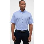 Reduzierte Blaue Klassische Kurzärmelige eterna Button Down Hemden aus Baumwolle für Herren 