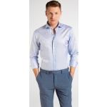 Blaue Gestreifte Business Langärmelige eterna Slim Fit Hemden aus Baumwolle für Herren 