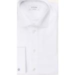 Weiße Business ETON Hemden mit Umschlagmanschetten aus Baumwolle für Herren 