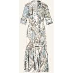 Reduzierte Cremefarbene 3/4-ärmelige Etro Maxi V-Ausschnitt Maxikleider & lange Kleider aus Baumwolle für Damen Größe M 