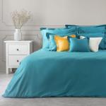 Blaue Bettlaken aus Baumwolle 200x220 cm 