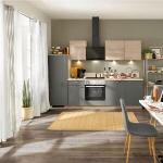 Reduzierte Anthrazite Express Küchenmöbel aus Eiche mit Geräten 