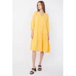 Gelbe Sommerkleider aus Lyocell für Damen 
