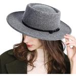 Reduzierte Graue Fedora Hüte aus Wolle für Damen 