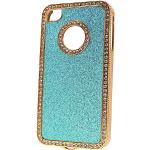 Blaue iPhone 4/4S Hüllen Art: Slim Cases mit Glitzer aus Kunststoff 
