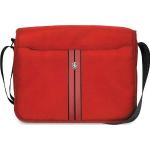 Rote Business Ferrari Messenger Bags aus Kunstfaser mit Laptopfach 