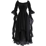 Schwarze Gothic Hexenkostüme aus Baumwolle Handwäsche für Damen Größe M 