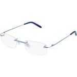Blaue Rechteckige Randlose Brillen aus Edelstahl für Herren 