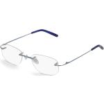 Blaue Rechteckige Randlose Brillen aus Edelstahl für Herren 